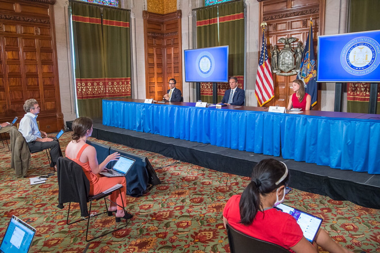 Gov. Andrew Cuomo at his daily briefing on June 3.